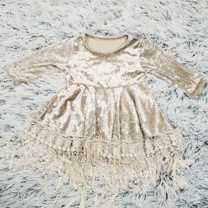SOLD.Baby girl Boho Velvet Dress
